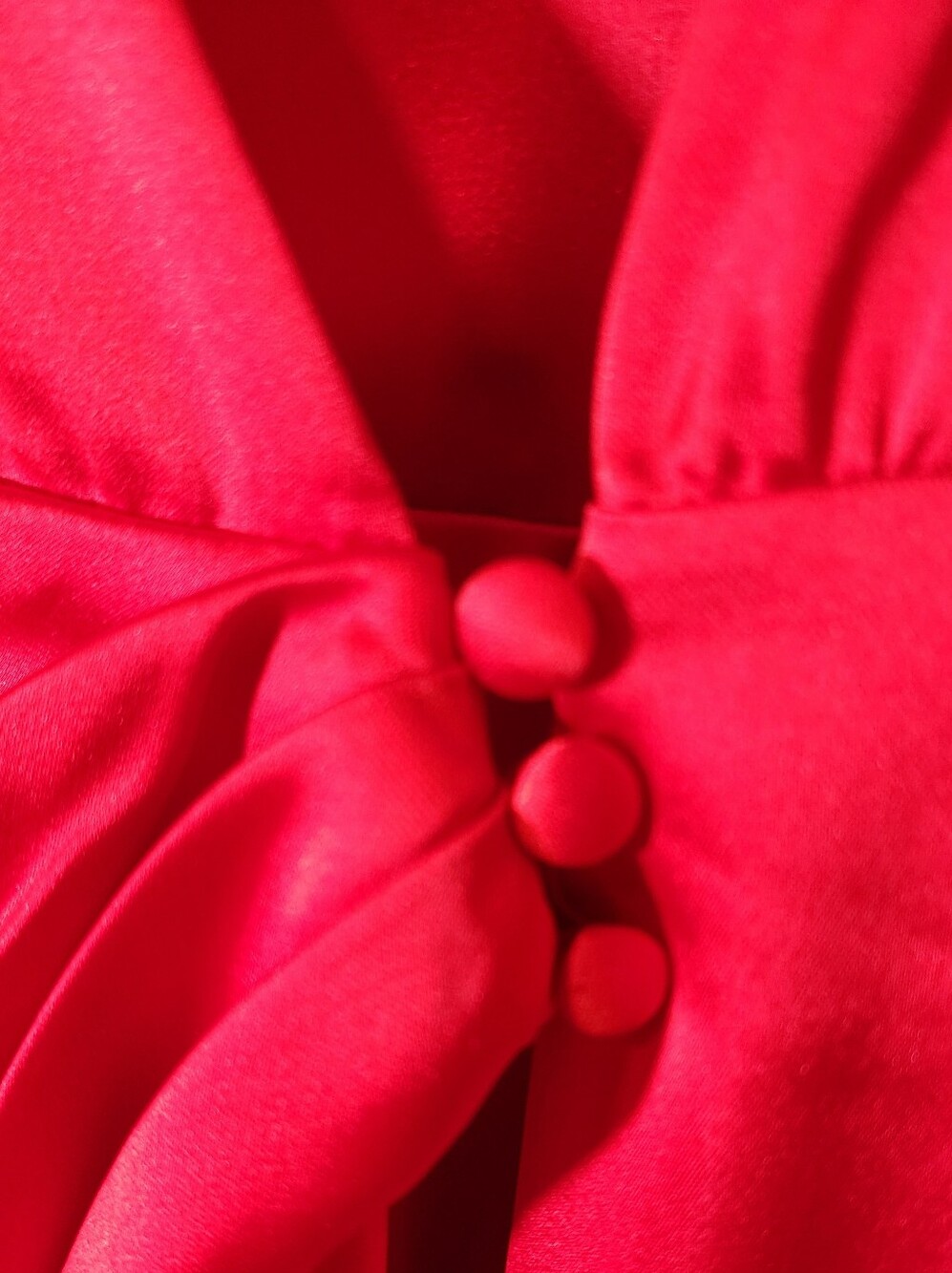 Zara Red Silk Satin Mini Night Out Long Sleeve Dress Size M - Picture 6 of 9
